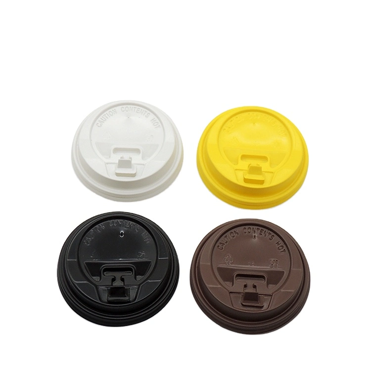 Yellow Disposable Paper Cup Lid for Hot Coffee Drinking