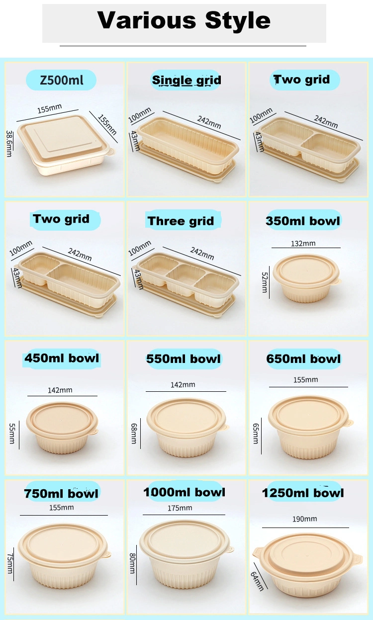 Factory Price PLA Compostable Biodegradable Box of Soap Noodle Food Storage Container