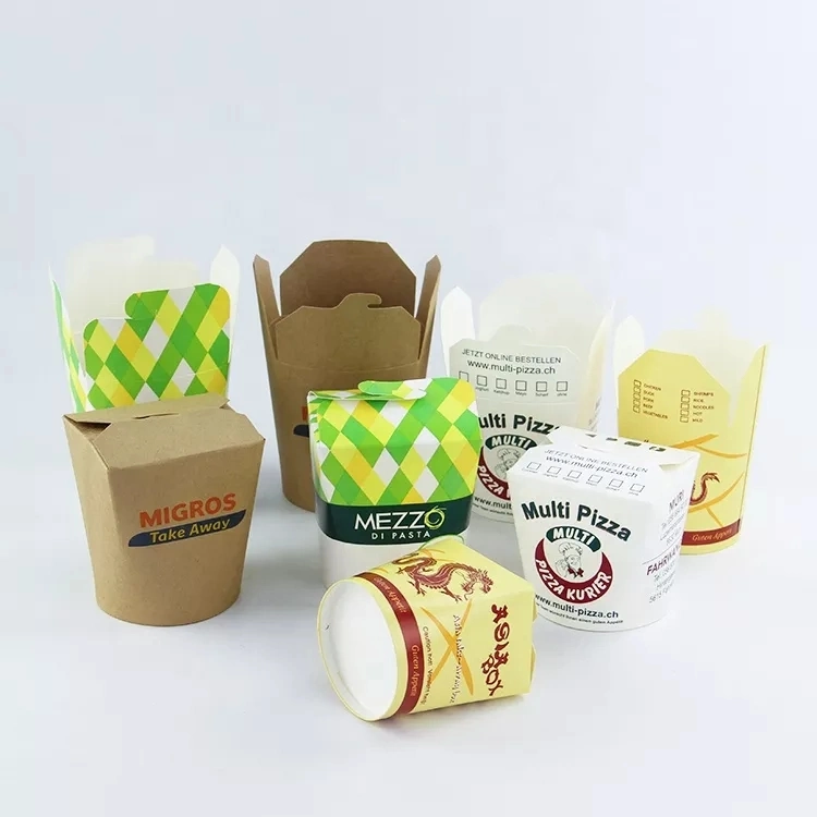 Instant Food 26oz 32oz 26 Oz Kraft Paper Doner Kebab Fried Noodles Packaging Takeaway Box for Doner