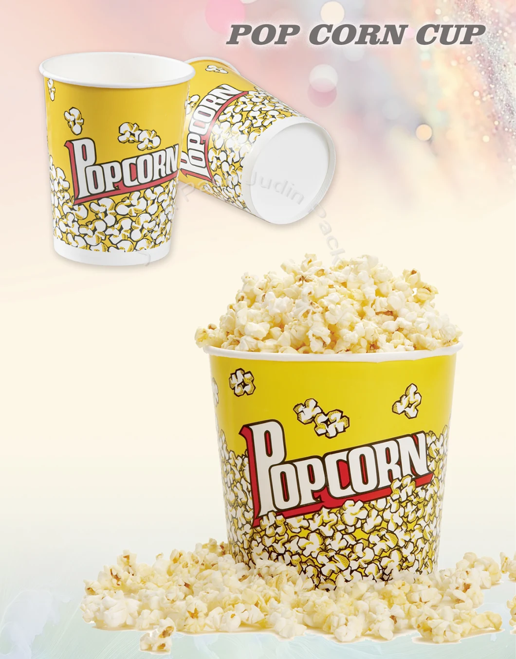 Disposable Custom Logo Printed Popcorn Box Paper Bucket