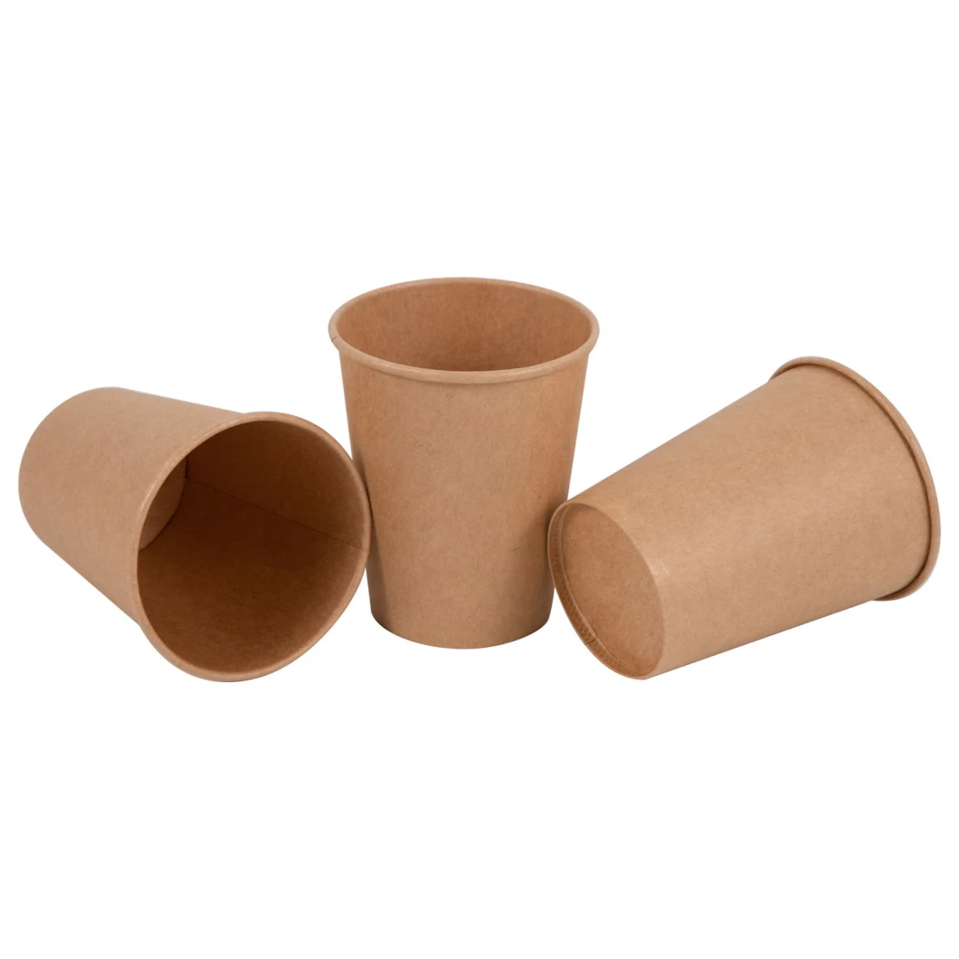 Recycled Compostable Single Wall Kraft Paper Cups 8oz 12oz 16oz Disposable Coffee Drink Cups