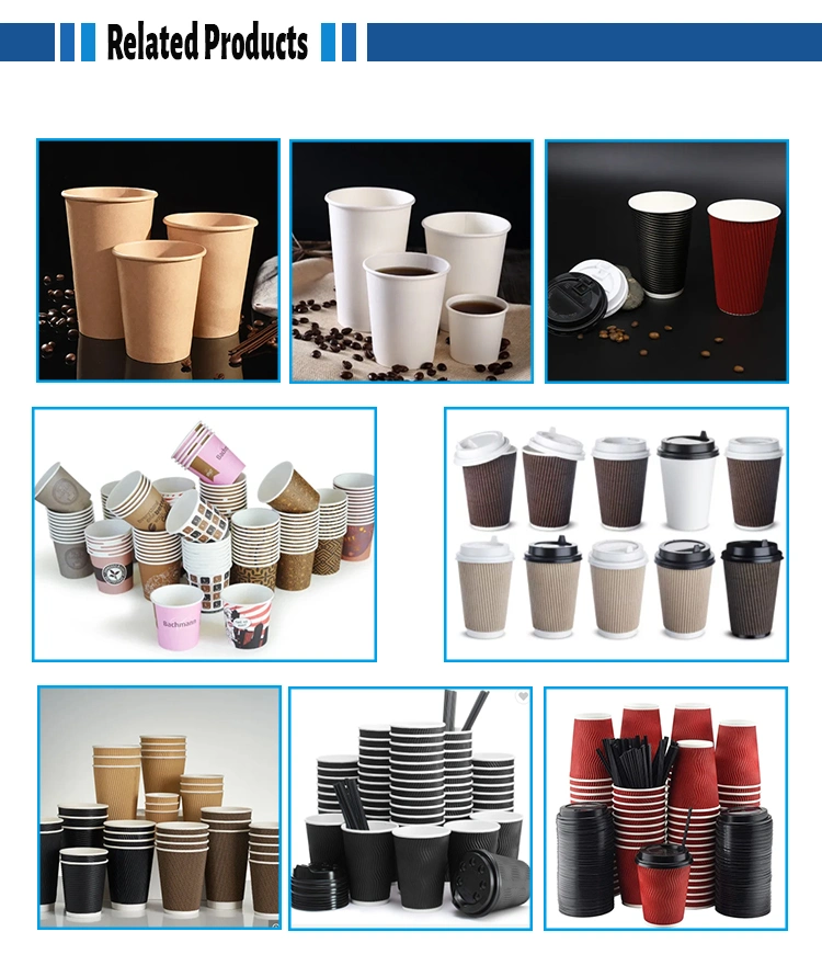 1-6 Color Logo Printing Compostable Disposable 8/12/16 Oz Double Wall Paper Cup for Hot Drinking