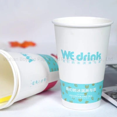 Bicchiere monouso in carta monouso per caffè in PLA ecocompostabile e biodegradabile
