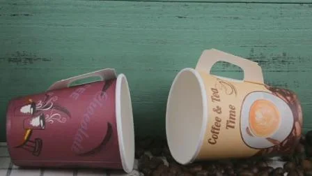 Tazza di carta calda a parete singola compostabile stampata personalizzata isolata da 8 once/9 once