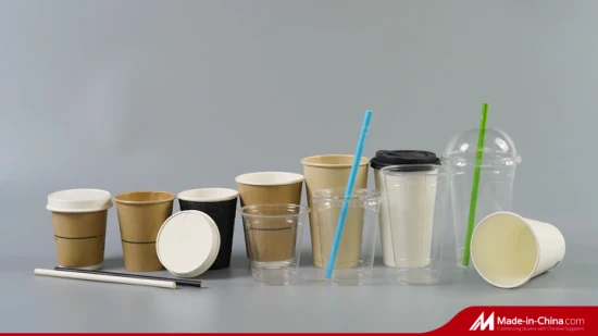 Tazza di carta eliminabile libera di plastica bevente biodegradabile della tazza di caffè 8oz/12oz/16oz/20oz