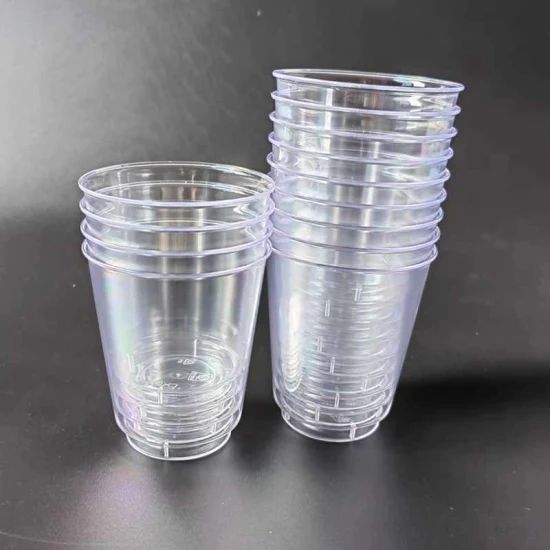 Bicchieri di plastica per tè al latte approvati CE/FDA, bicchieri di plastica trasparenti monouso personalizzati in PP da 200 ml, bicchieri per caffè caldo/bevande fredde