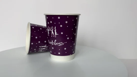 Bicchiere di carta da caffè usa e getta da asporto a doppia parete goffrata