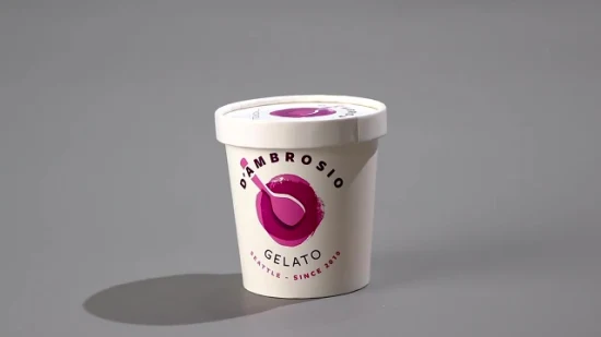 Bicchiere di carta per gelato a prezzo economico con tazza di carta per gelato con logo stampato