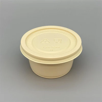 Stampa logo personalizzata Coppa gelato rotonda da 2 once / 4 once, tazza da zuppa usa e getta biodegradabile