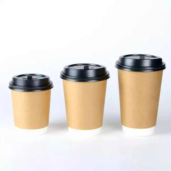 Tazze da caffè in carta a doppia parete usa e getta con stampa vintage unica, compostabili, ecologiche, con logo stampato personalizzato all'ingrosso